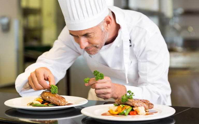 Private chef working at an event