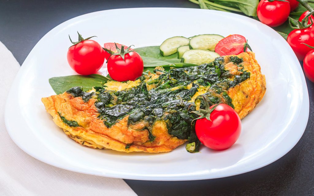 spinach omelette on a plate