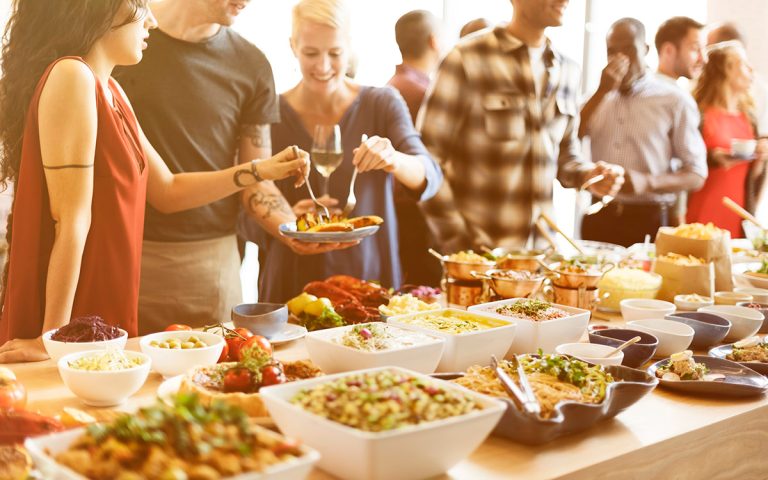 friends at brunch event