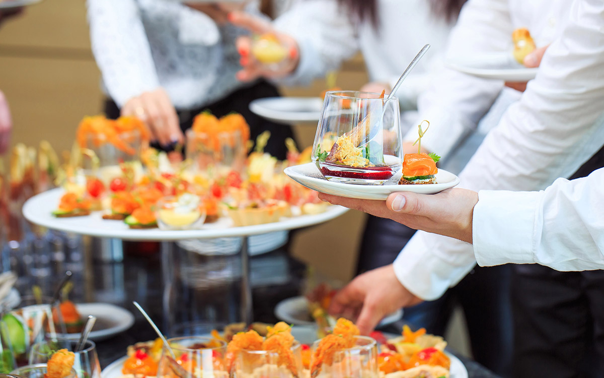corporate catering event plating