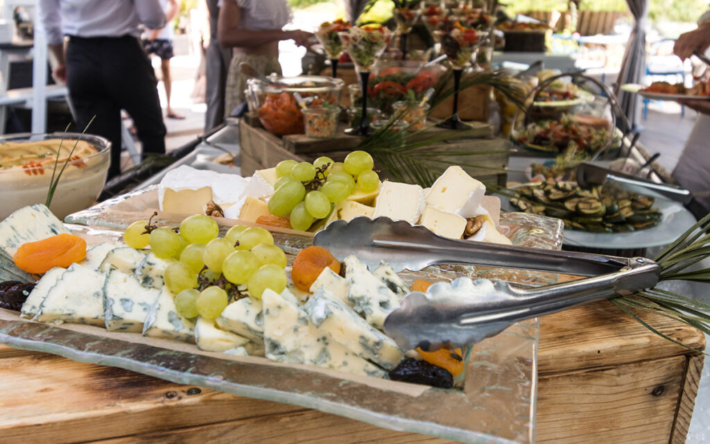 food setup during a brunch event