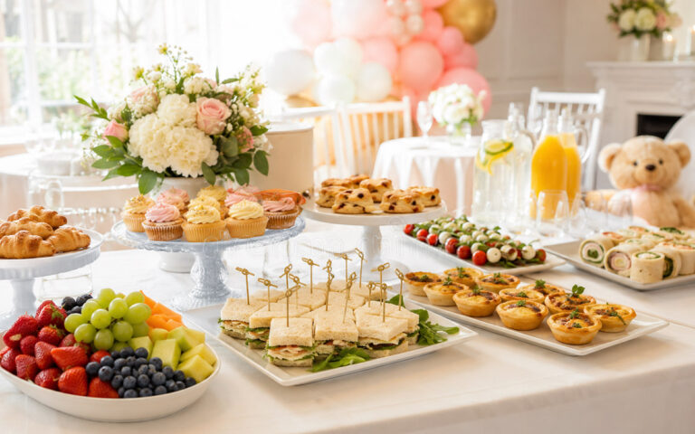 food catering at a baby shower