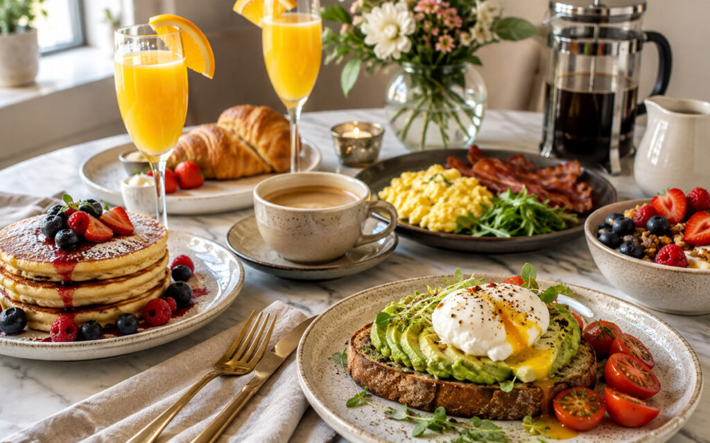 restaurant style brunch at home