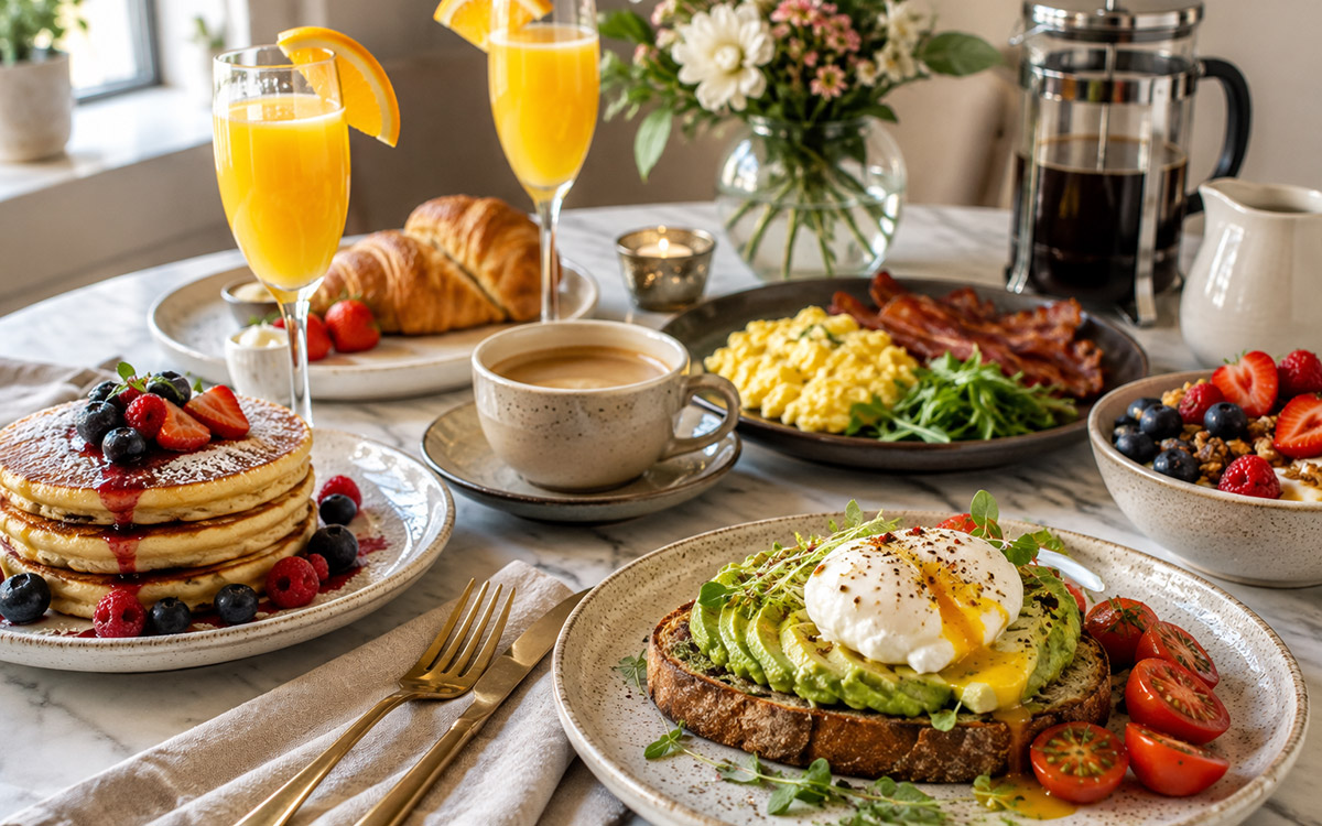 restaurant style brunch at home